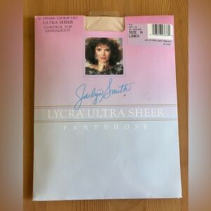 Vintage Jaclyn Smith Ultra Sheer Pantyhose with Lycra Linen Size A Control Top